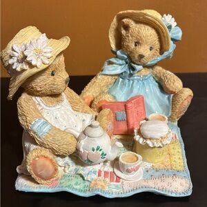 cherished teddies tea party porcelain figure